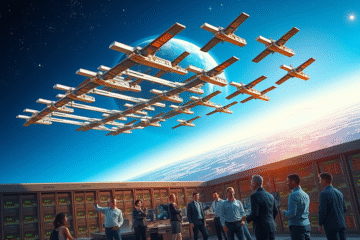 Imagine reprezentativă pentru TeraWave, o rețea globală de sateliți care oferă acces rapid la internet.