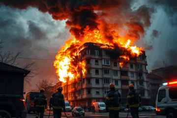 Incendiu la acoperișul unui bloc, intervenția pompierilor
